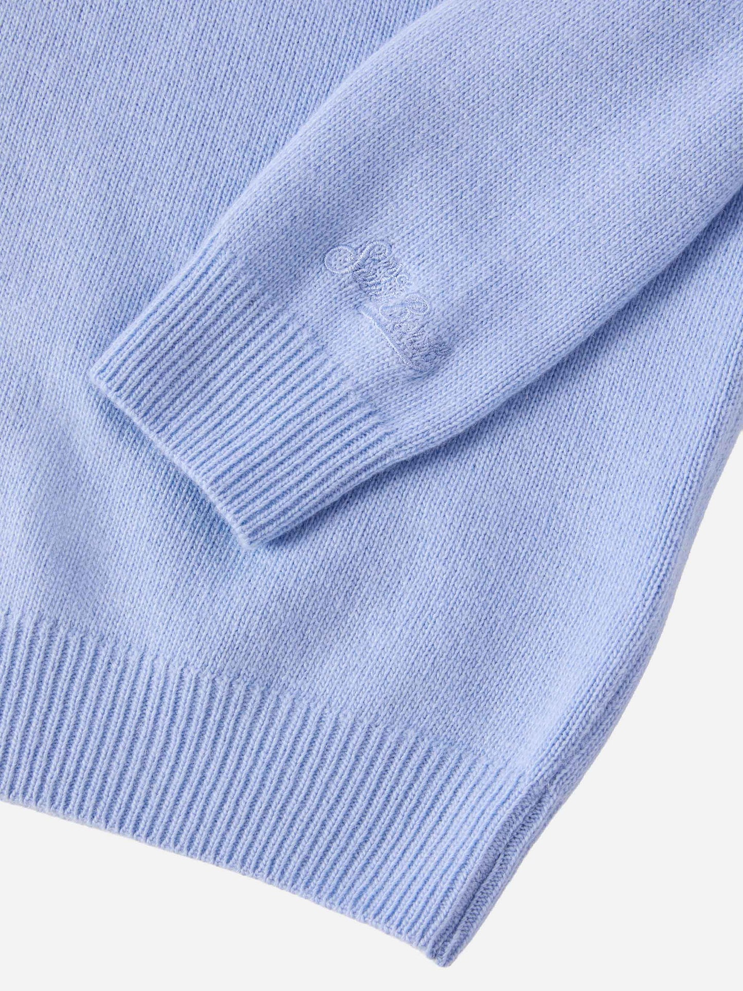 Hellblauer Rundhalspullover Douglas mit Tutto il papà-Jacquard