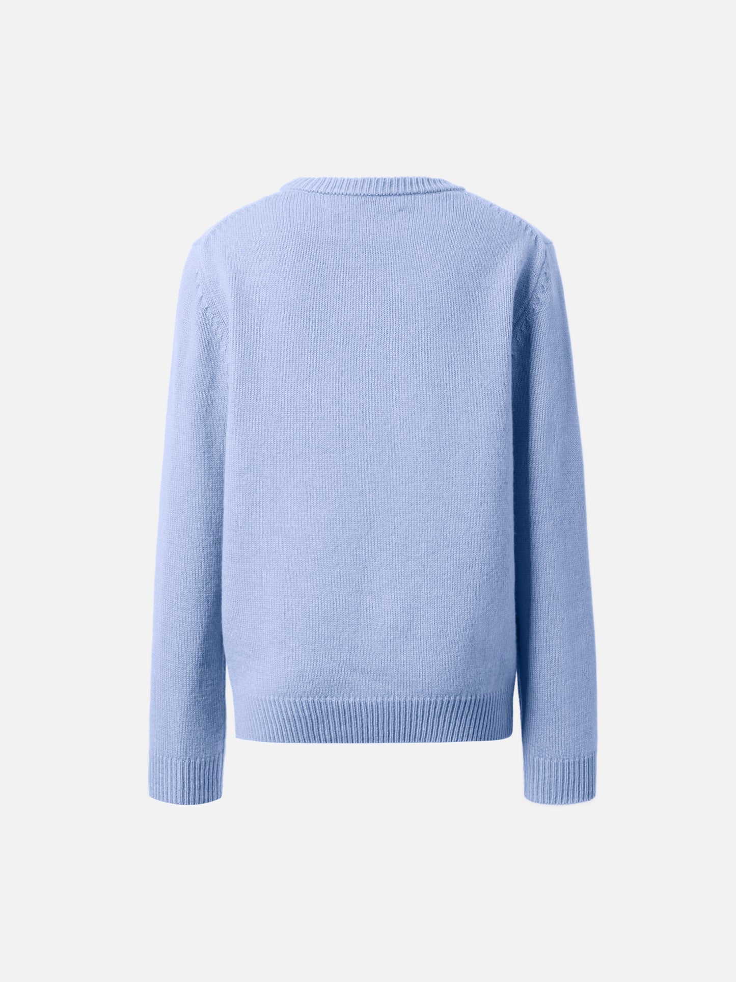 Hellblauer Rundhalspullover Douglas mit Tutto il papà-Jacquard