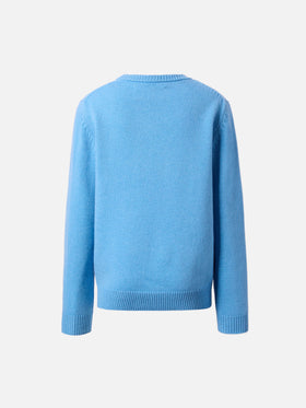 Pullover Douglas aus Kaschmirmischung mit Me ne vado dai nonni-Jacquard