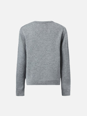 Girocollo Douglas in misto cashmere con patch Leone Trudi | TRUDI SPECIAL EDITION