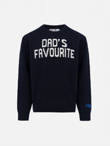 Boy blue crewneck sweater Douglas with Dad's favourite print