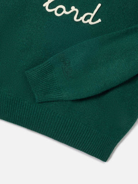 Green Douglas crewneck knit with Piccolo Lord embroidery