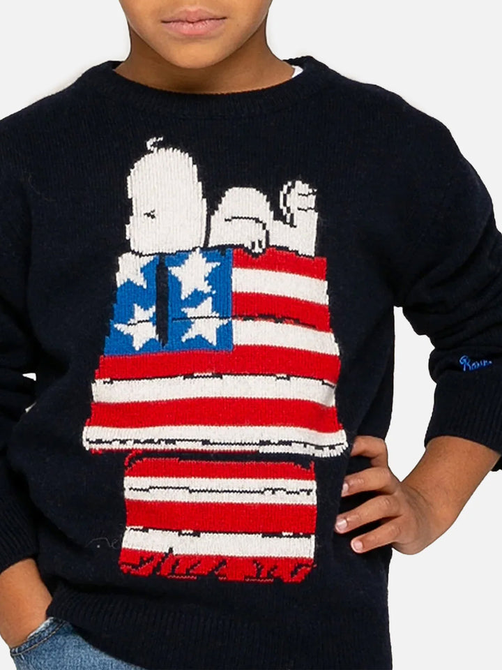 Maglia bambino con stampa jacquard Snoopy | Edizione speciale Peanuts™