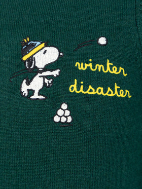 Boy green crewneck sweater Douglas Light with Snoopy snowball embroidery | SNOOPY PEANUTS SPECIAL EDITION - MC2 Saint Barth