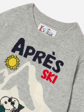Grey Douglas crewneck knit with Snoopy intarsia | Special edition
