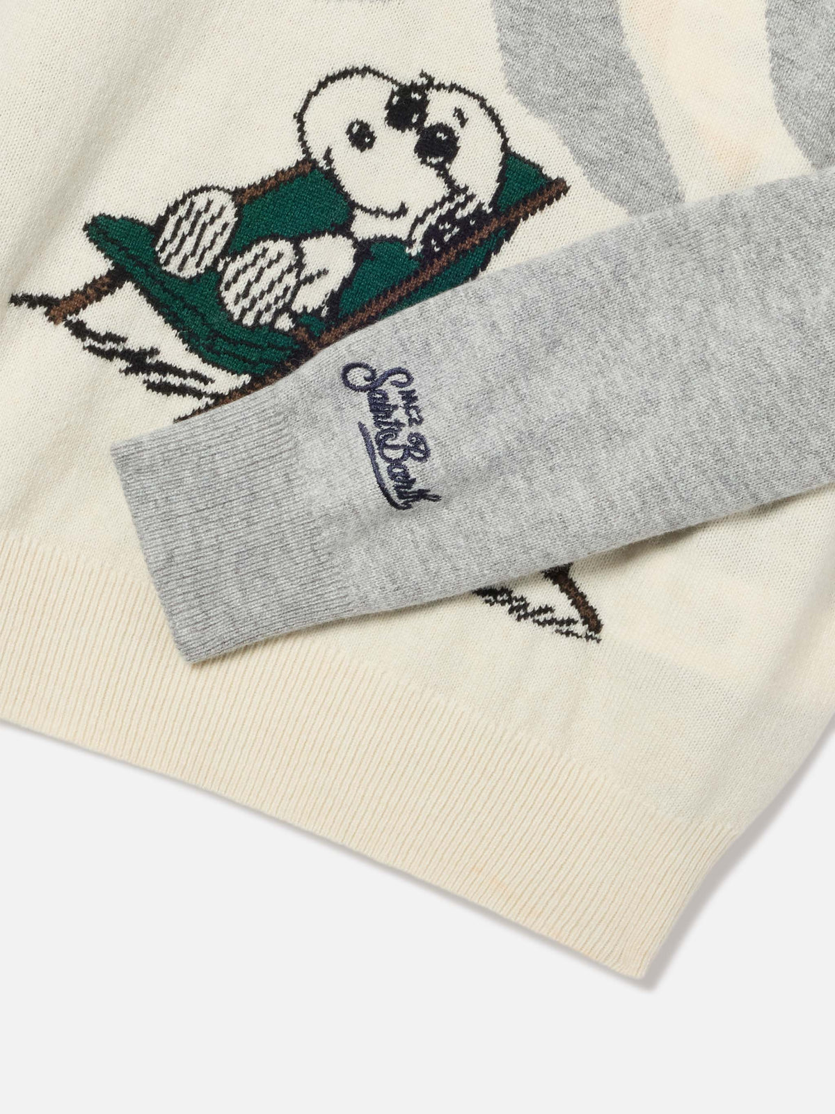 Grey Douglas crewneck knit with Snoopy intarsia | Special edition