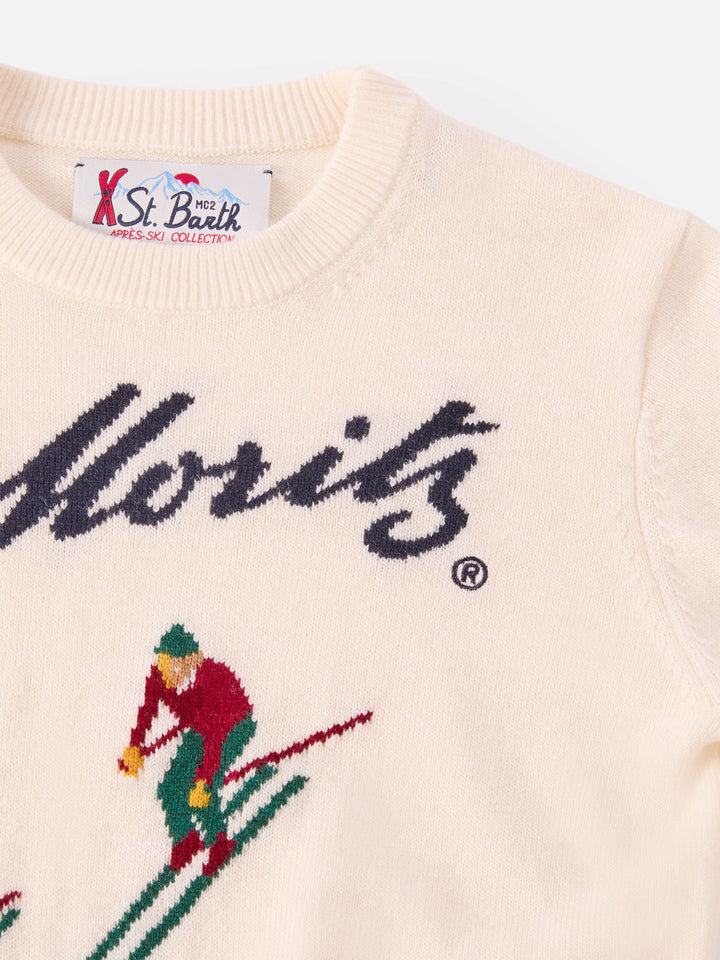 Girocollo Douglas in misto cashmere con jacquard St. Moritz | ST. MORITZ SPECIAL EDITION