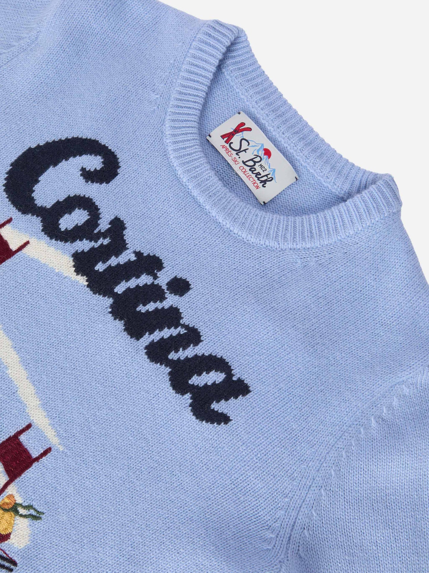 Girocollo Douglas in misto cashmere con jacquard Cortina