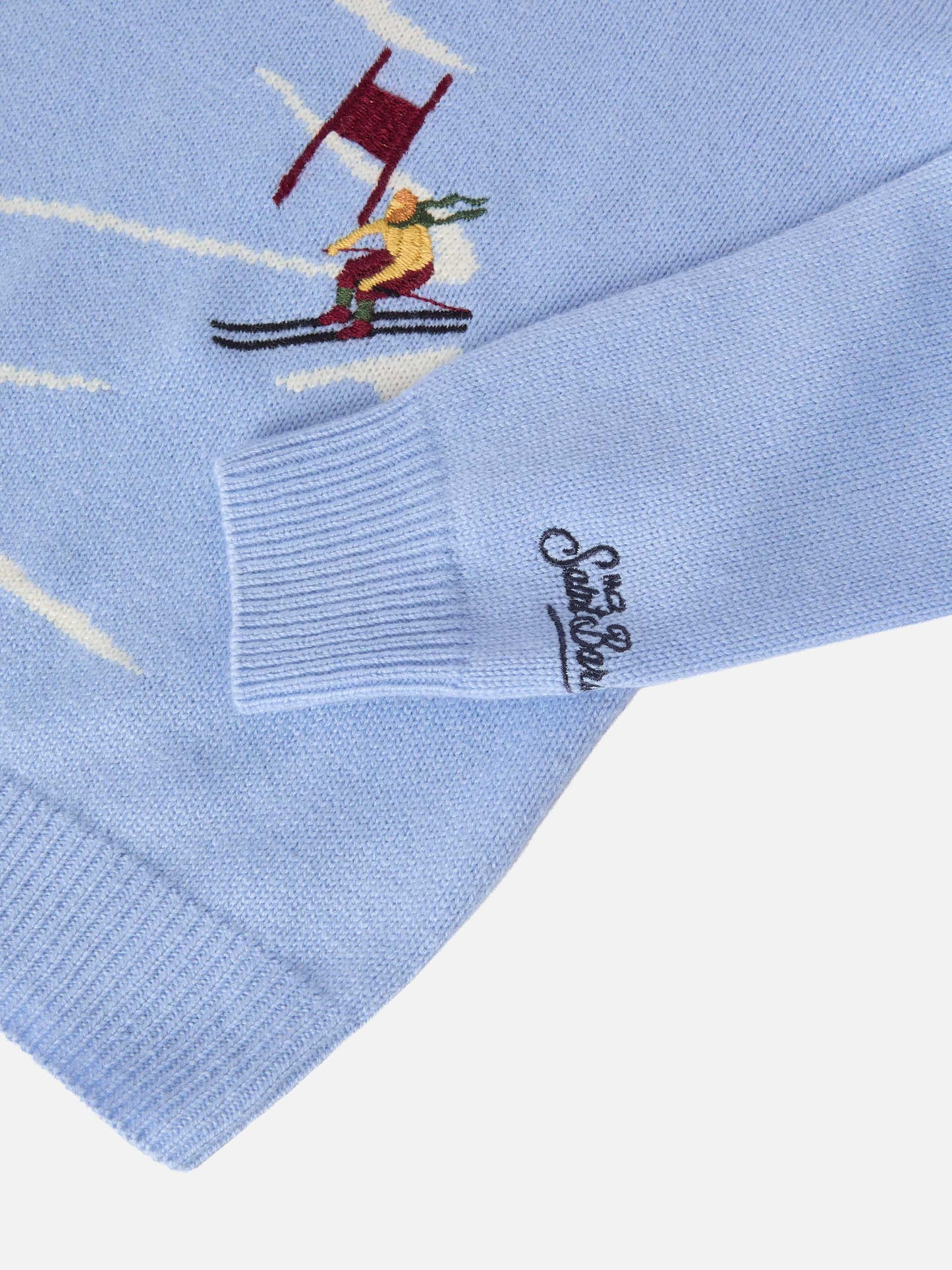 Girocollo Douglas in misto cashmere con jacquard Cortina