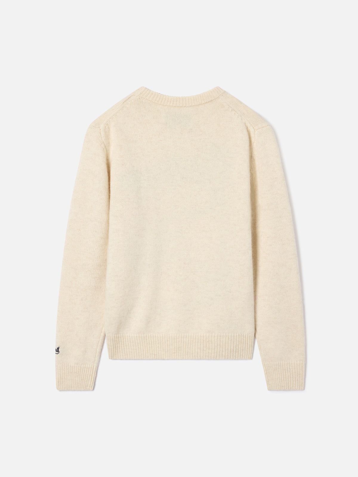 Cream Douglas crewneck knit with Cortina intarsia