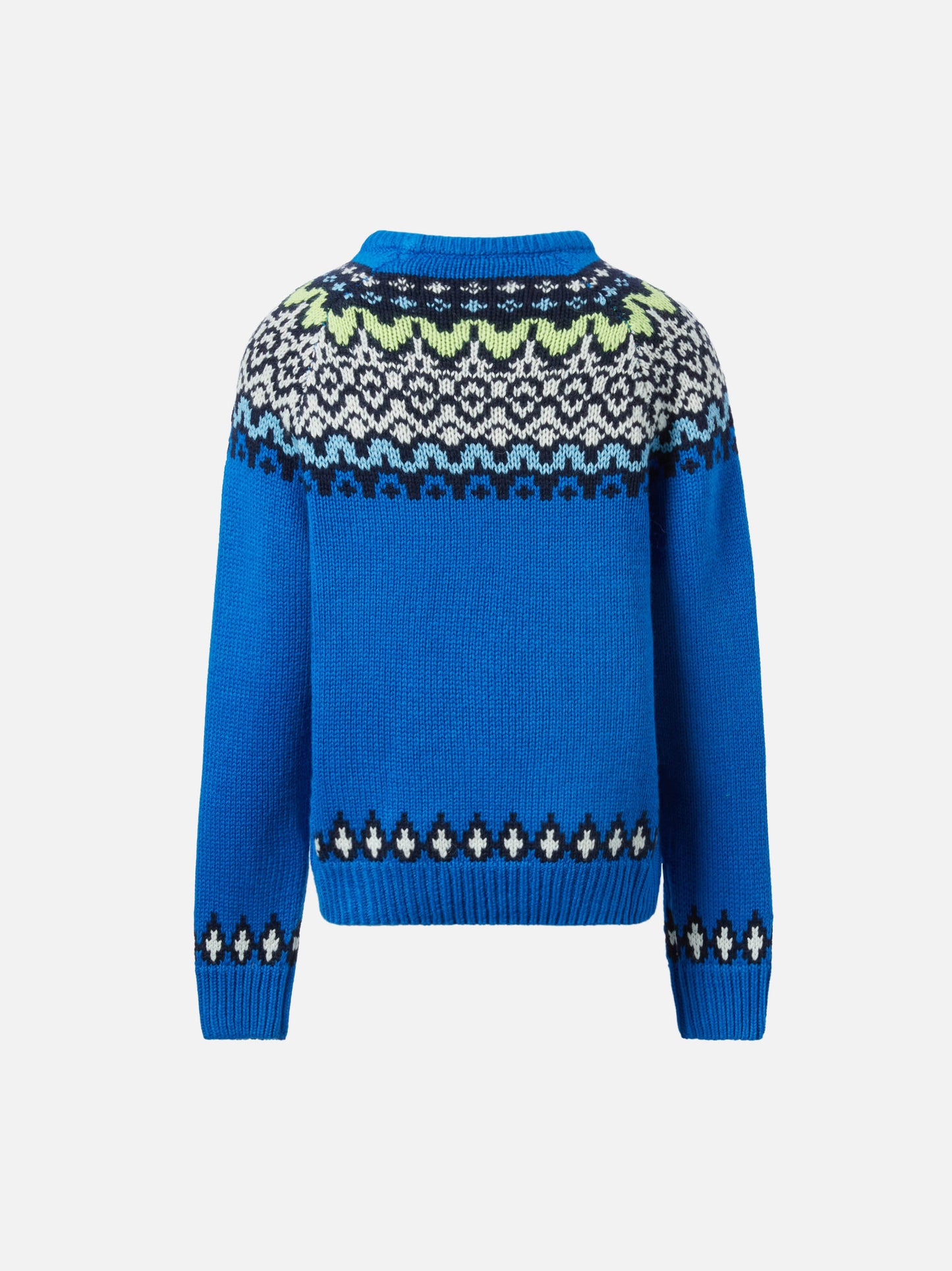 Alpaca sweater Douglas  with fair-isle and St. Moritz jacquard