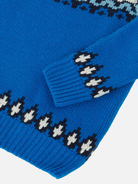 Alpaca sweater Douglas  with fair-isle and St. Moritz jacquard