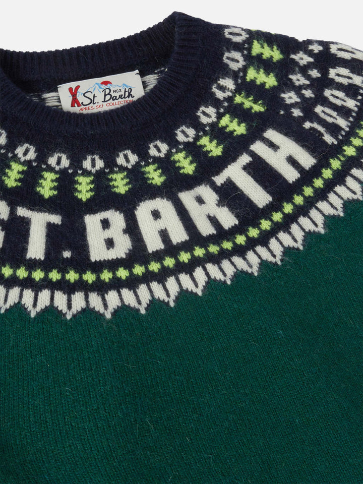 Alpaca sweater Douglas  with fair-isle jacquard