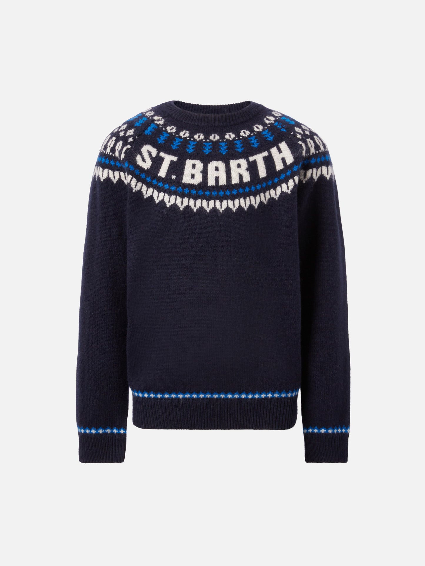 Alpaca sweater Douglas  with fair-isle jacquard