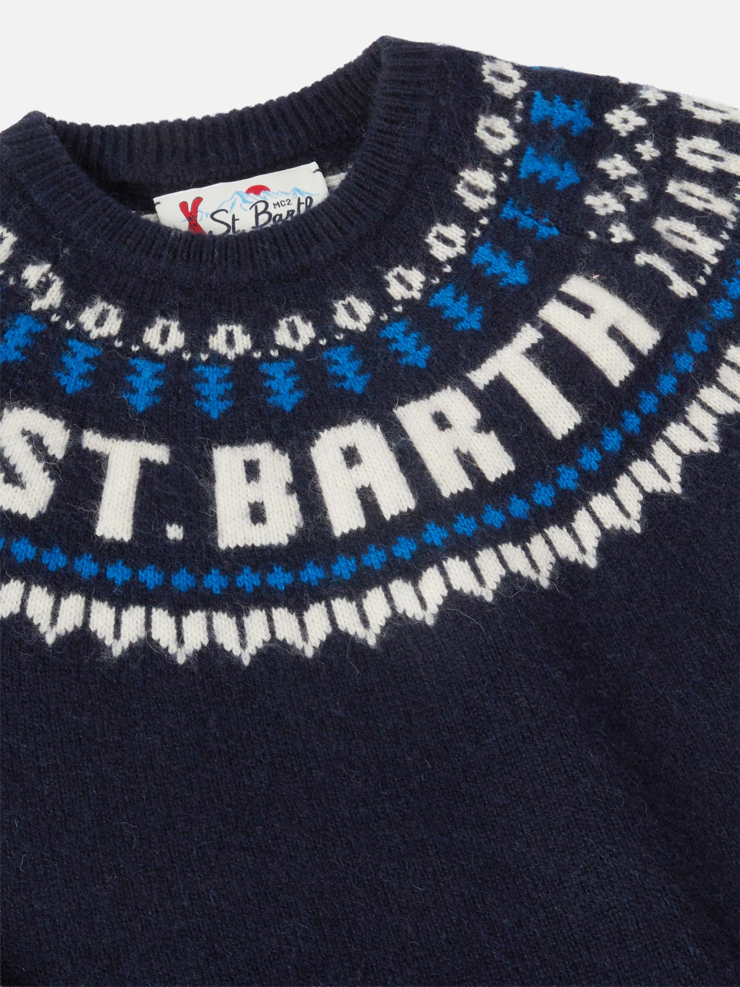 Alpaca sweater Douglas  with fair-isle jacquard