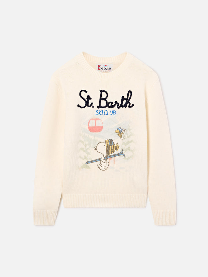Grey Douglas wool and cashmere blend crewneck with Snoopy intarsia | Special edition