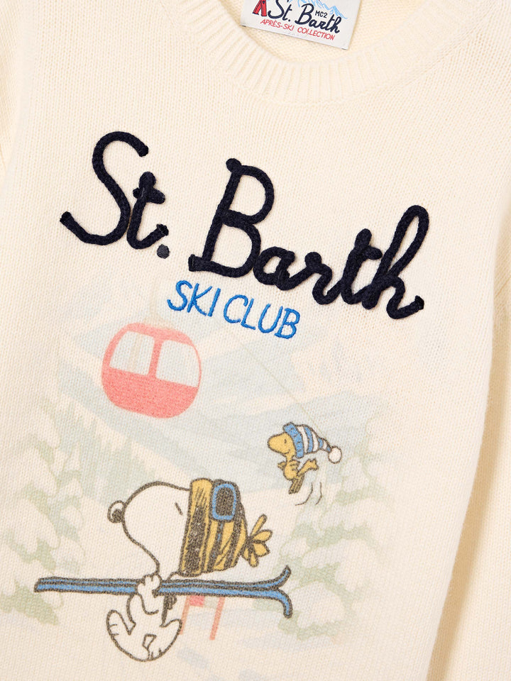 Grey Douglas wool and cashmere blend crewneck with Snoopy intarsia | Special edition