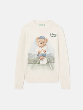 Pull Douglas avec imprimé ours en peluche et broderie 