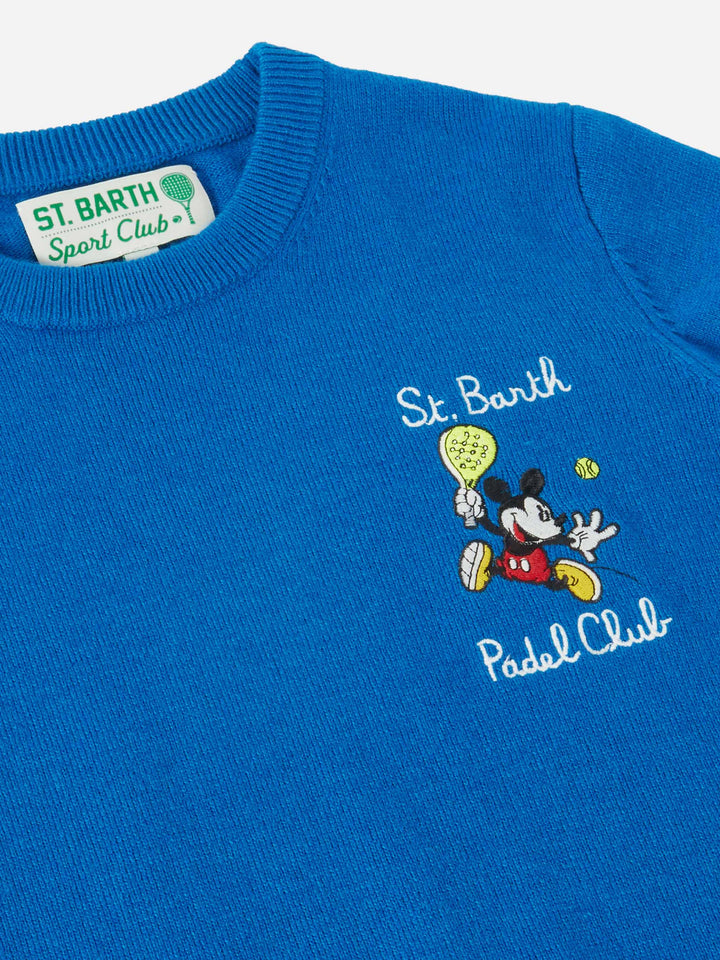 Douglas Light Embry Rundhalsausschnitt mit Mickey-Mouse-Stickerei | DISNEY SONDEREDITION