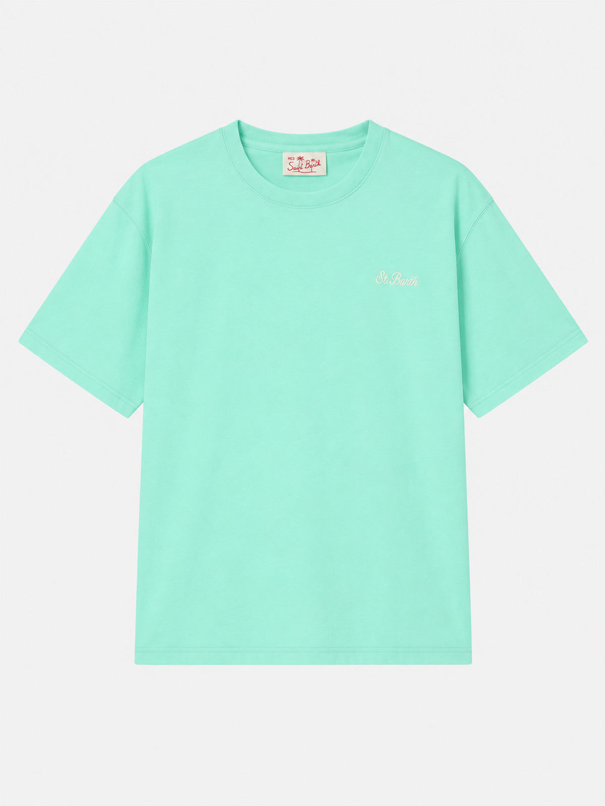 Sage green Dover T-shirt with logo embroidery