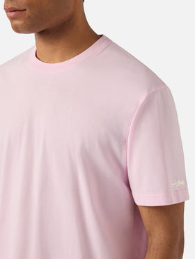 Pink Dover cotton t-shirt with logo embroidery