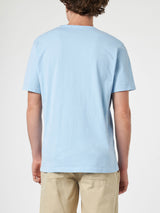 T-shirt da uomo Dover in jersey di cotone celeste con ricamo St. Barth