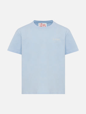 Light blue cotton jersey t-shirt Dover with St. Barth embroidery - MC2 Saint Barth
