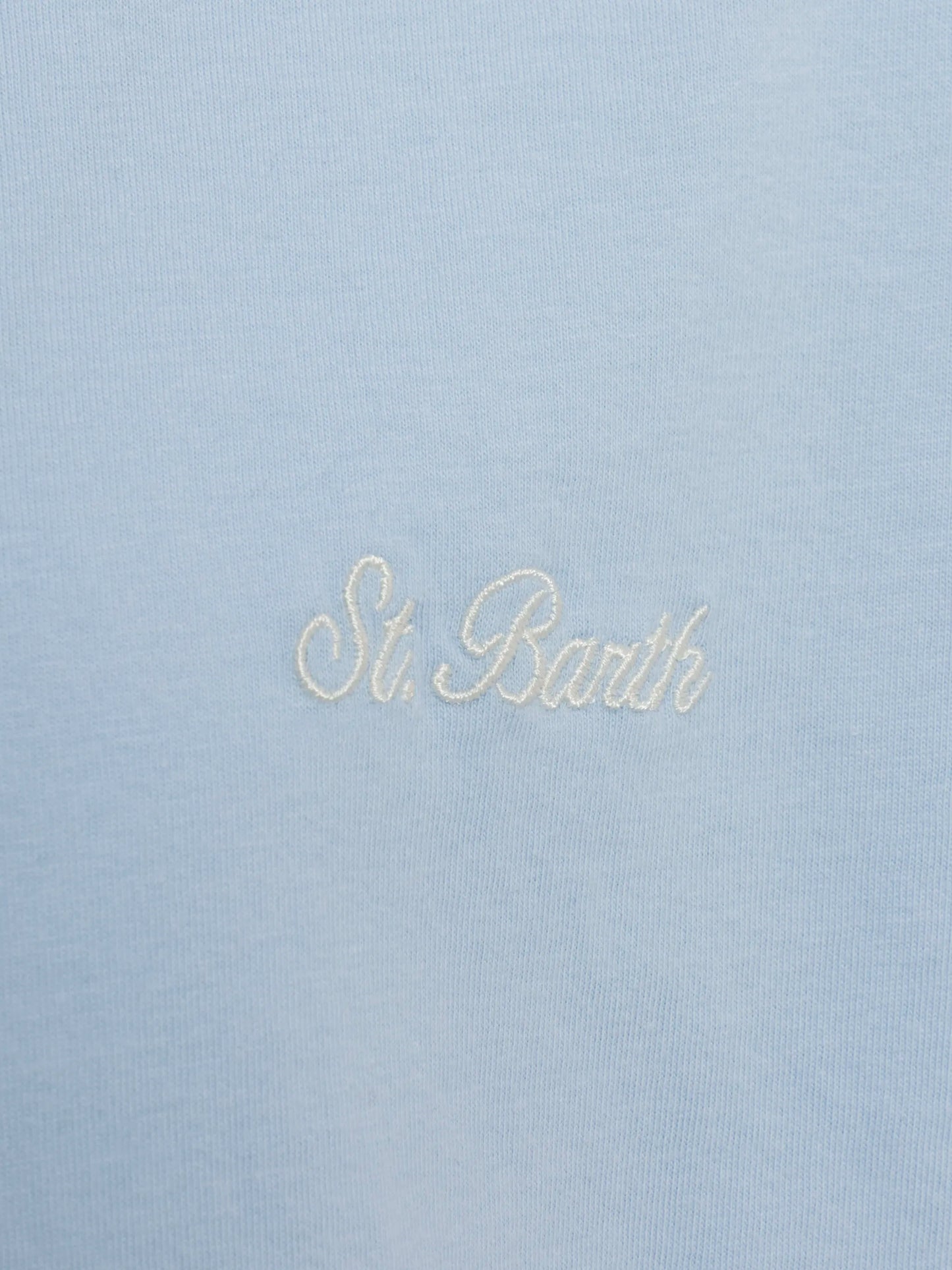 Light blue cotton jersey t-shirt Dover with St. Barth embroidery - MC2 Saint Barth