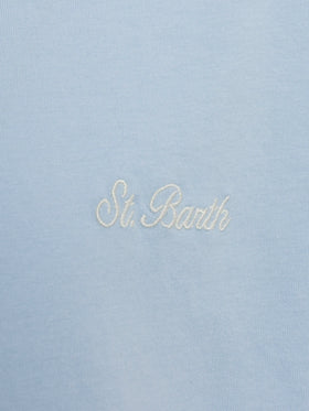 Light blue cotton jersey t-shirt Dover with St. Barth embroidery - MC2 Saint Barth