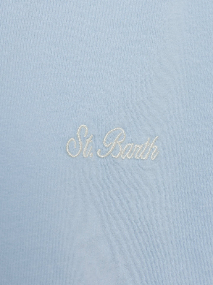 Light blue cotton jersey t-shirt Dover with St. Barth embroidery - MC2 Saint Barth