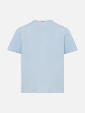 Light blue cotton jersey t-shirt Dover with St. Barth embroidery - MC2 Saint Barth