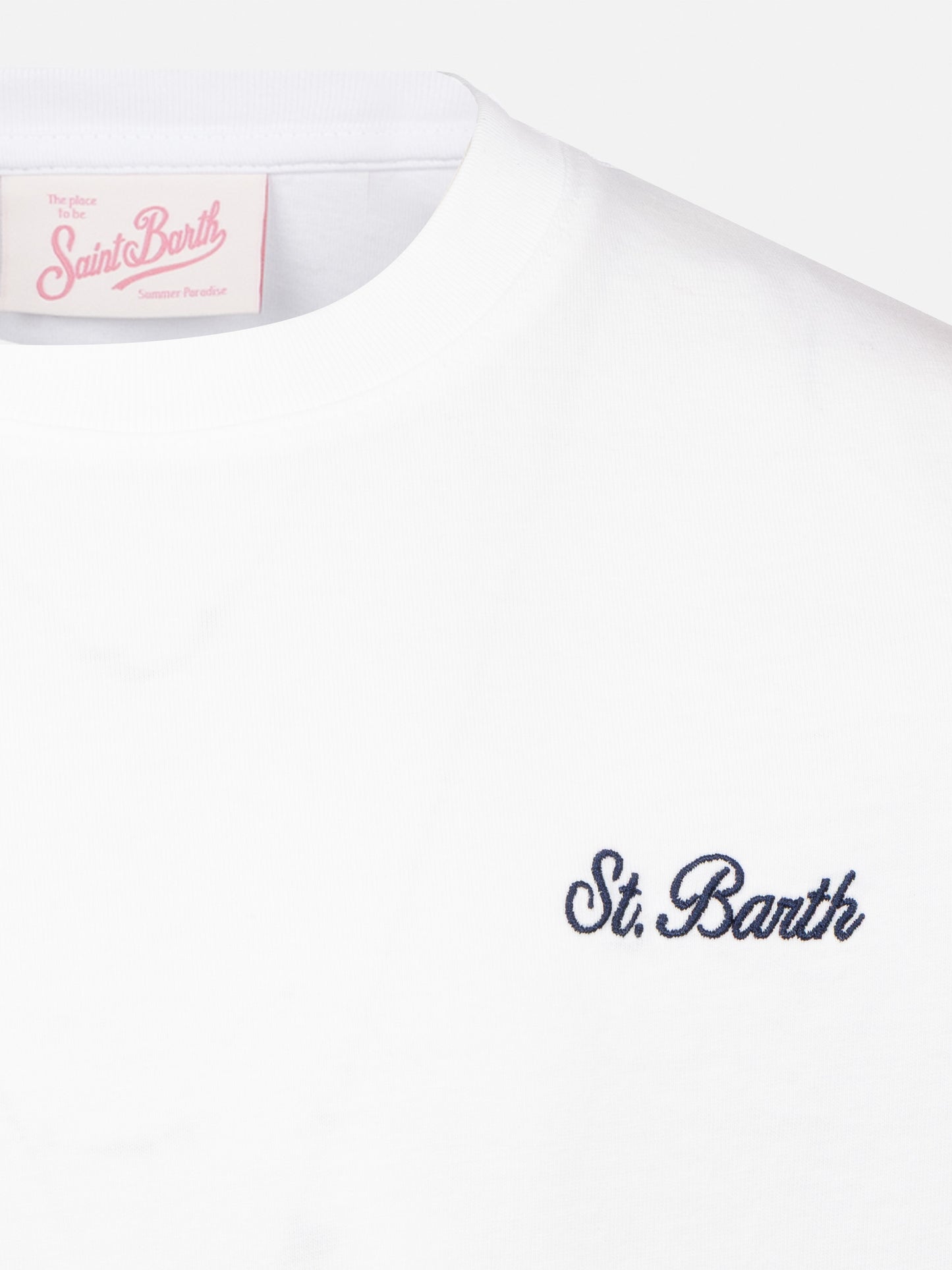White cotton jersey t-shirt Dover with St. Barth embroidery - MC2 Saint Barth