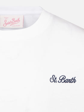 White cotton jersey t-shirt Dover with St. Barth embroidery - MC2 Saint Barth