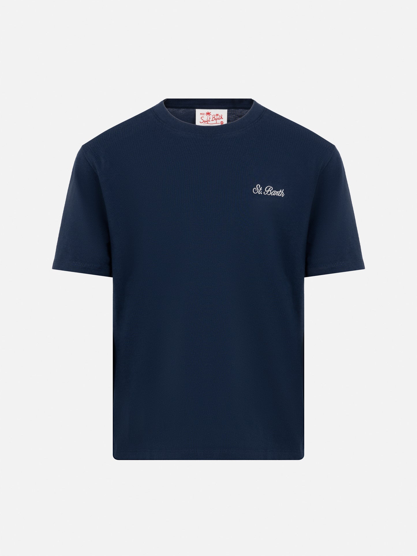 Navy blue cotton jersey t-shirt Dover with St. Barth embroidery - MC2 Saint Barth
