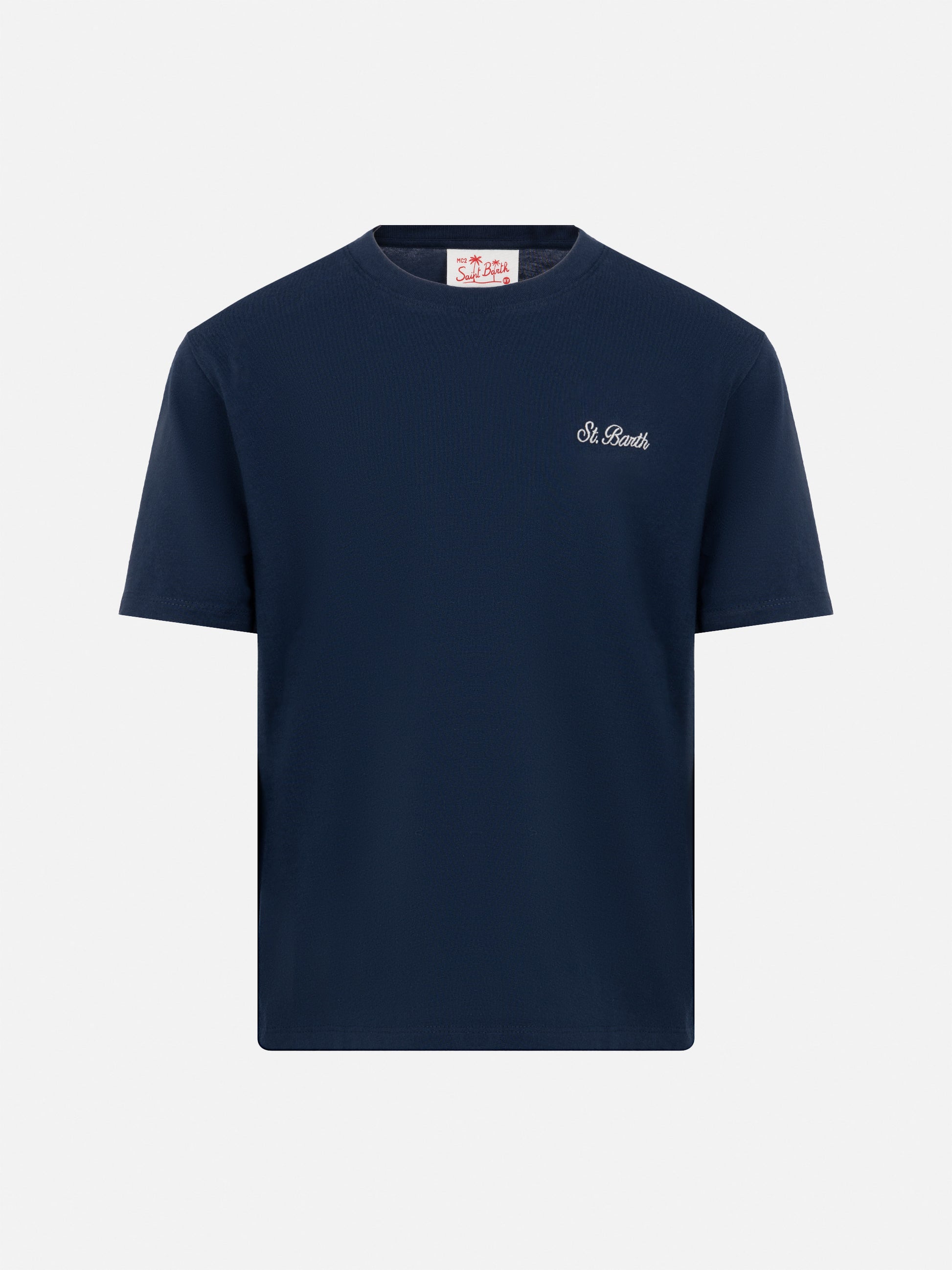 Navy blue cotton jersey t-shirt Dover with St. Barth embroidery - MC2 Saint Barth