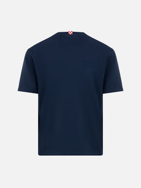 Navy blue cotton jersey t-shirt Dover with St. Barth embroidery - MC2 Saint Barth
