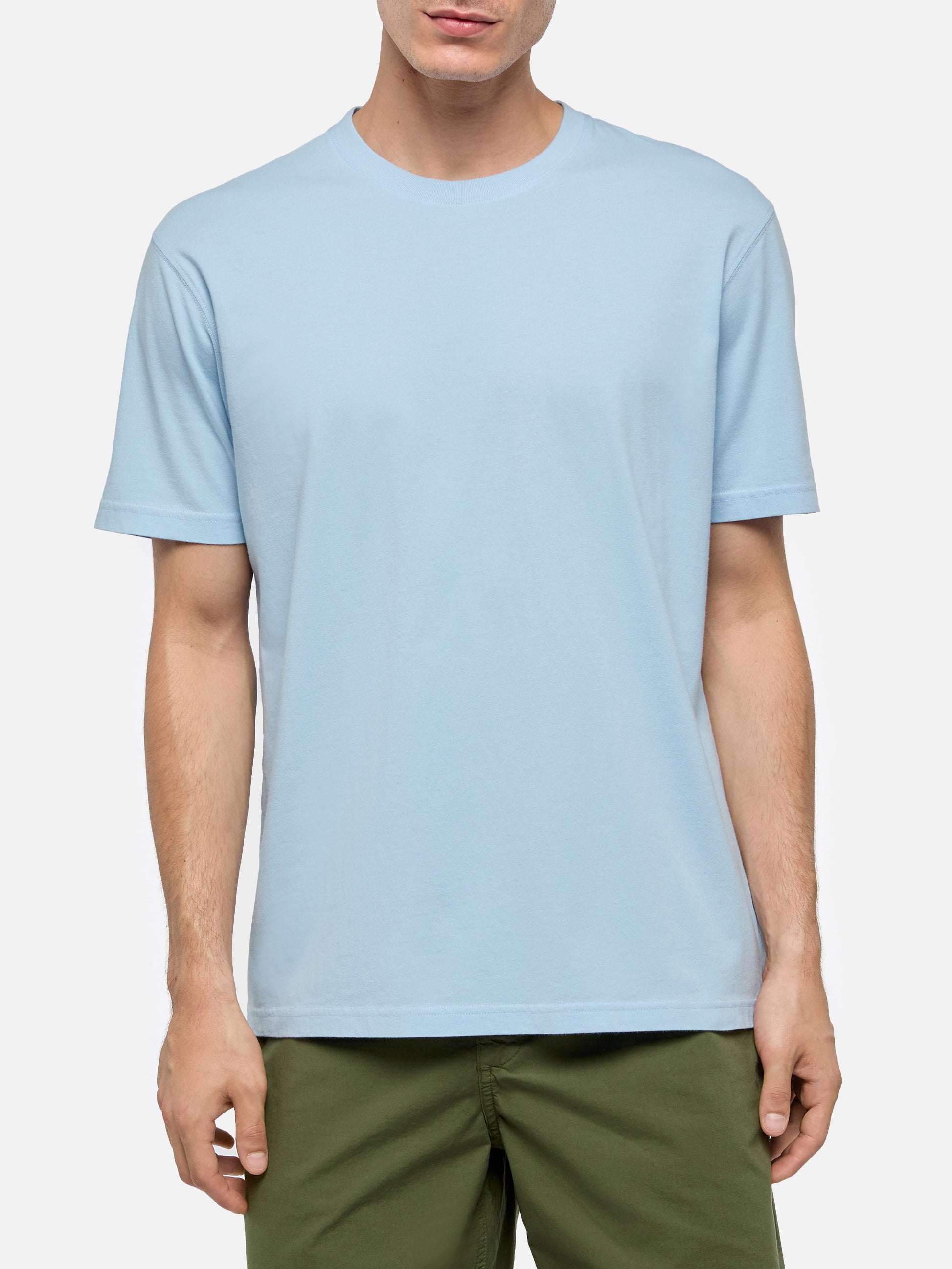 Light blue cotton jersey t-shirt Dover with St. Barth embroidery - MC2 Saint Barth