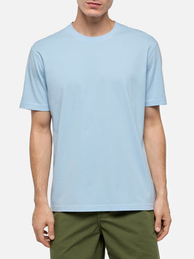 Light blue cotton jersey t-shirt Dover with St. Barth embroidery - MC2 Saint Barth
