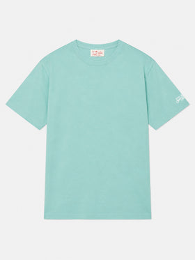 T-shirt Dover en jersey de coton vert sauge avec broderie St. Barth 