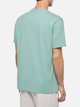 Sage green cotton jersey t-shirt Dover with St. Barth embroidery - MC2 Saint Barth