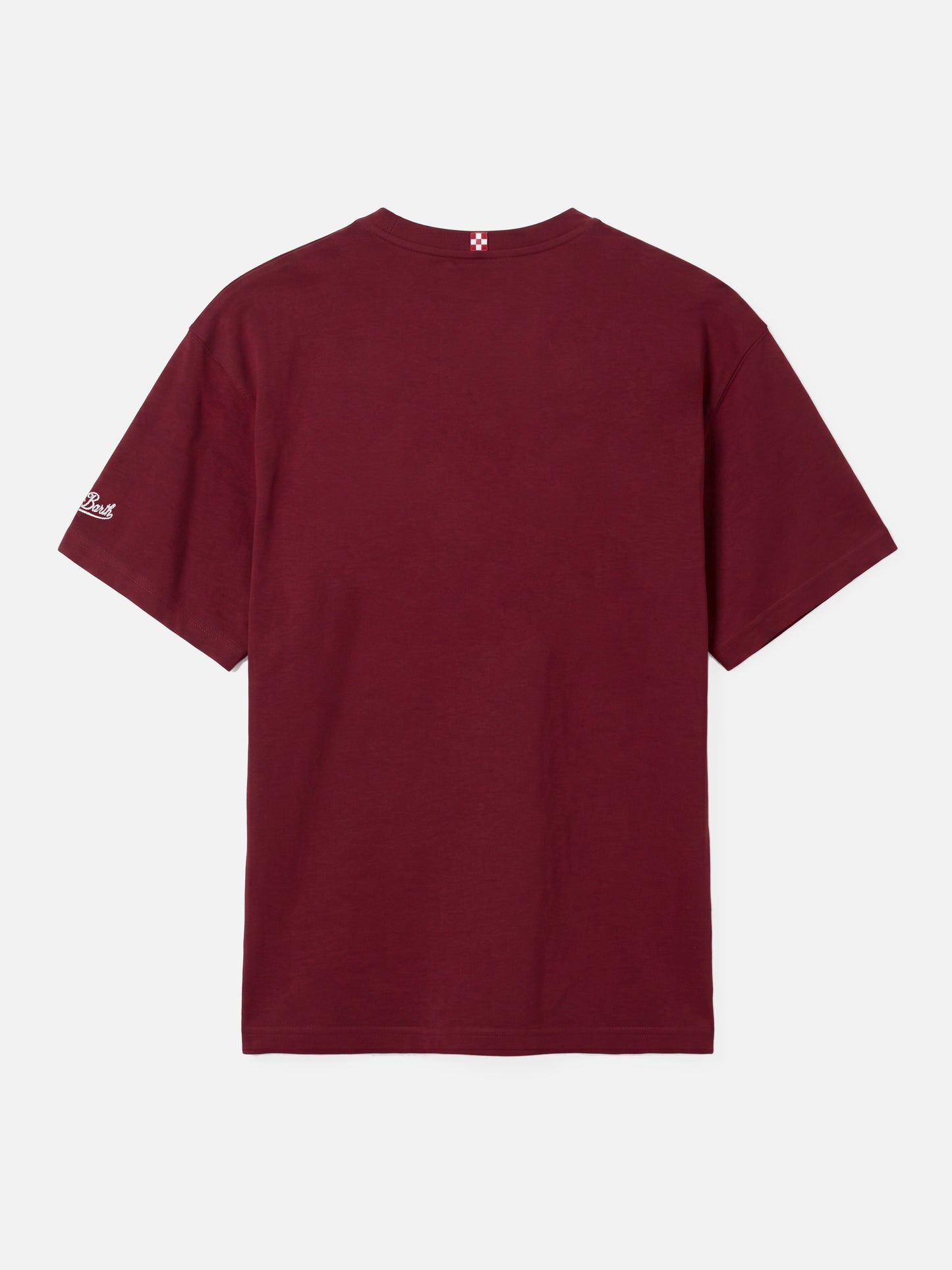 Dover t-shirt in jersey di cotone bordeaux con ricamo St. Barth