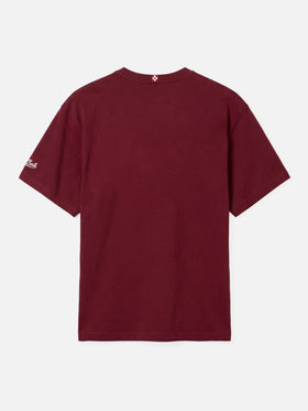 Dover t-shirt in jersey di cotone bordeaux con ricamo St. Barth