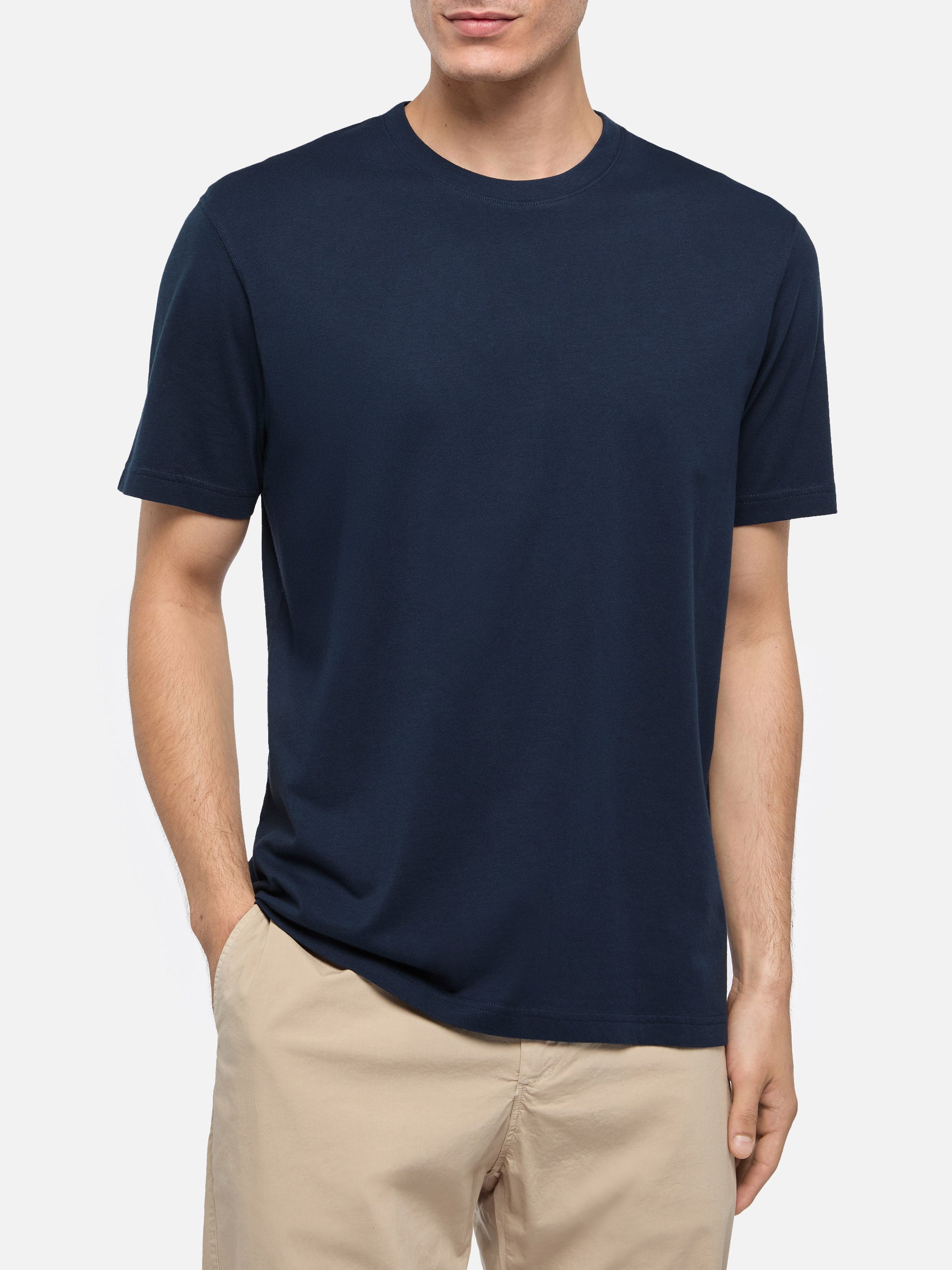 Navy blue cotton jersey t-shirt Dover with St. Barth embroidery - MC2 Saint Barth