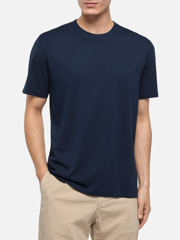 Navy blue cotton jersey t-shirt Dover with St. Barth embroidery - MC2 Saint Barth