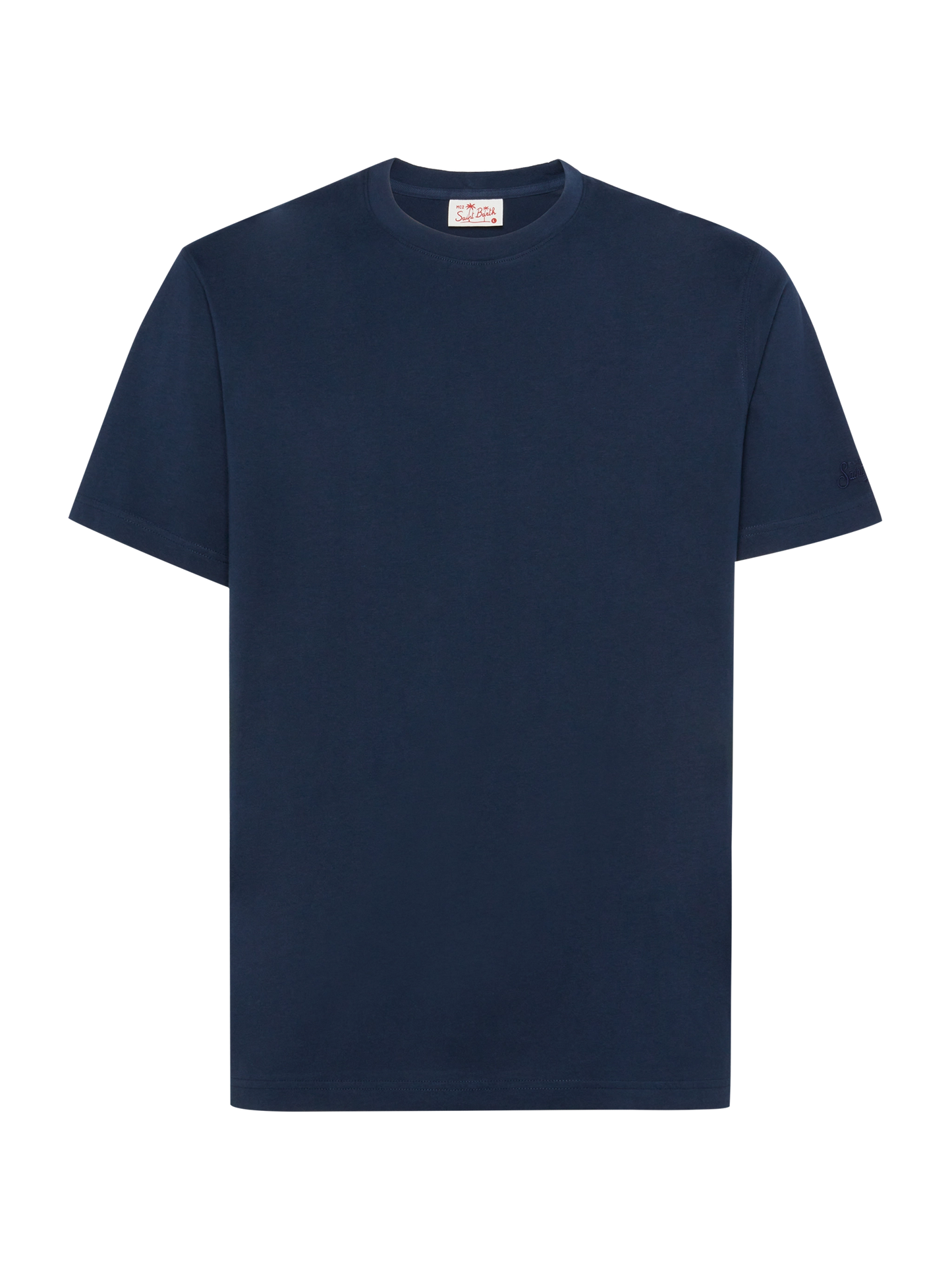 Tshirt Dover in jersey di cotone blu navy con ricamo St. Barth