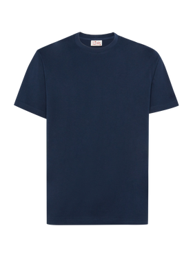 Tshirt Dover in jersey di cotone blu navy con ricamo St. Barth