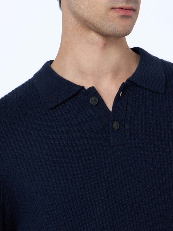 Man Downing ribbed sweater blue navy