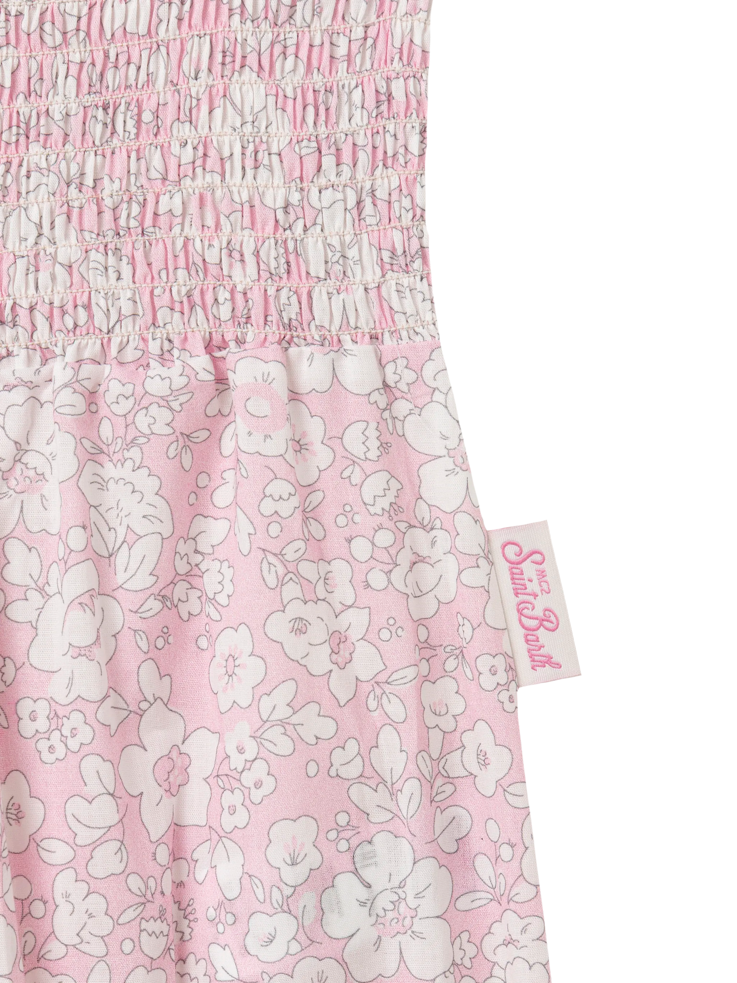 Dudu newborn cotton romper suit with flower print - MC2 Saint Barth