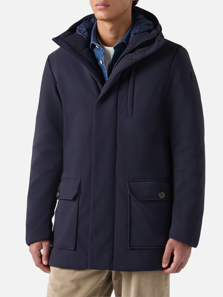 Cappotto con cappuccio Duke blu navy