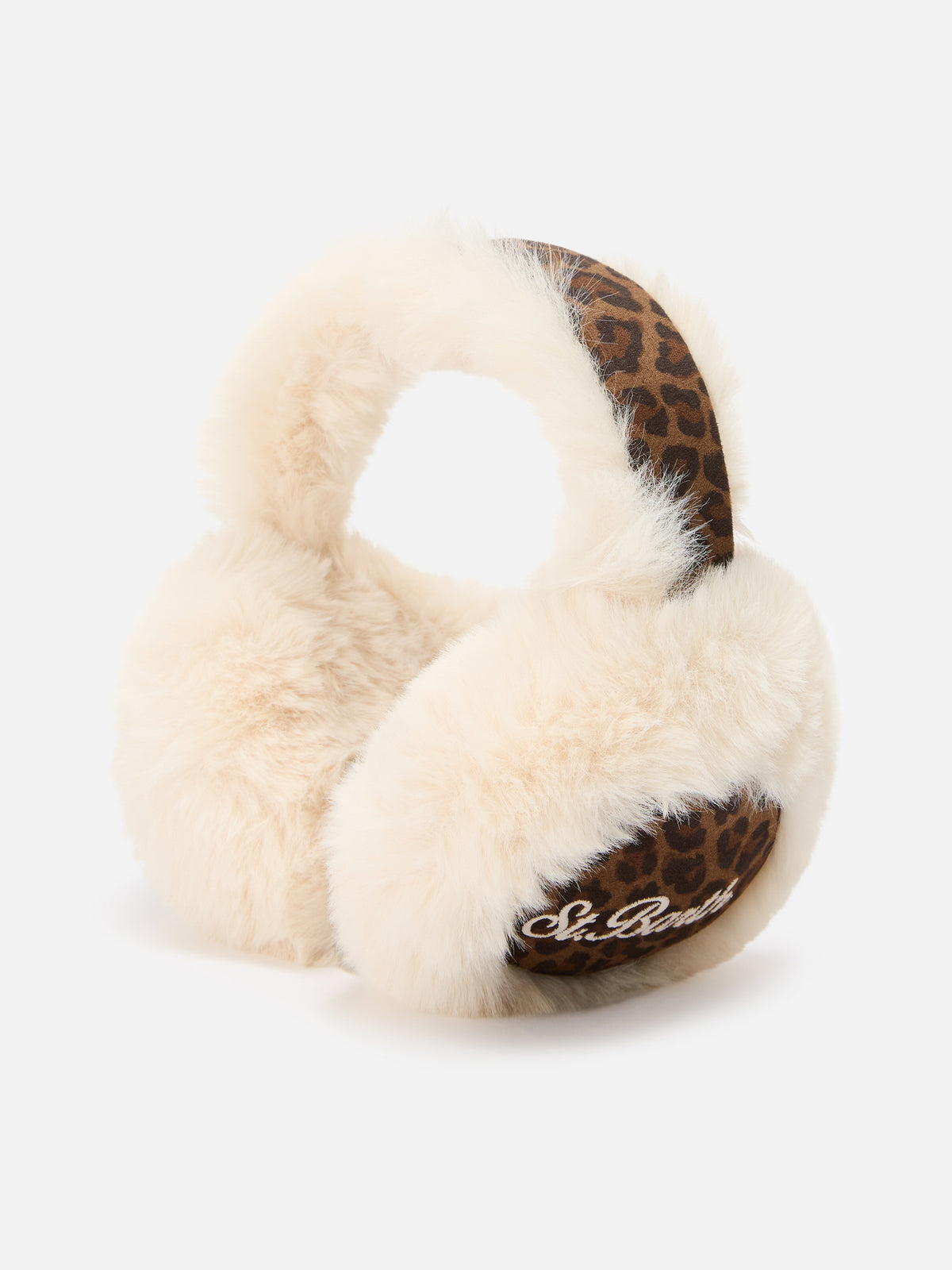 Ohrenschützer mit Leopardenprint und Logostickerei 